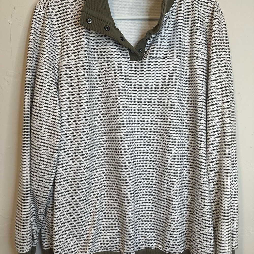 Green/Off White Long Sleeve Pullover